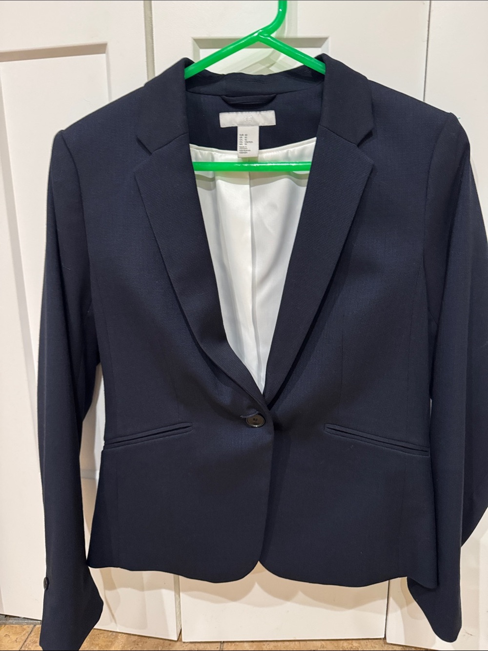 Classic Navy Women's Blazer - Tailored Single-Button Jacket